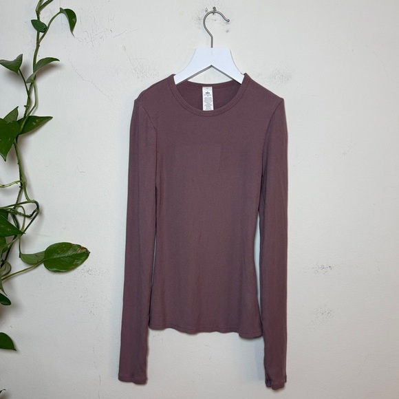 Alo Ribbed Modal Long Sleeve Lavender Purple XS - Picture 1 of 6